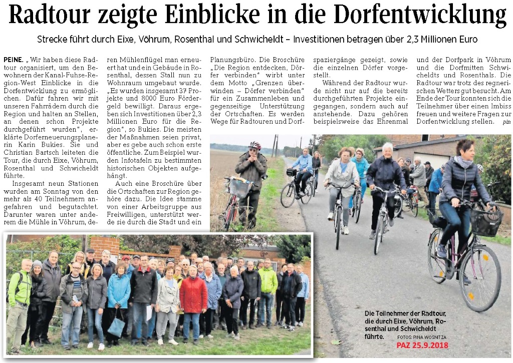 2018.09.15 PAZ - Fahrradtour Dorfentwicklung 